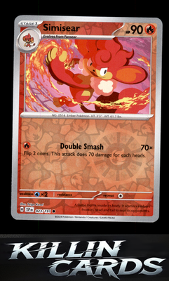 Simisear 023/191 Pokemon Common SV08: Surging Sparks Card NM