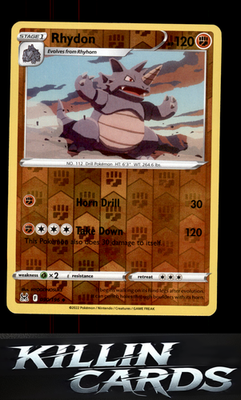 Reverse Holofoil Rhydon 090/196 Pokemon Uncommon SWSH11: Lost Origin Card NM