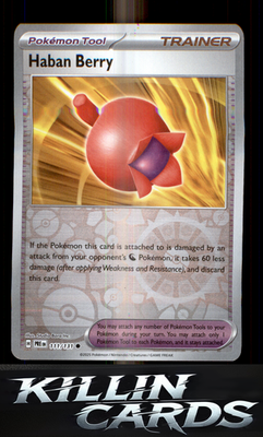 Reverse Holofoil Haban Berry 111/131 Pokemon Common SV: Prismatic Evolutions Car