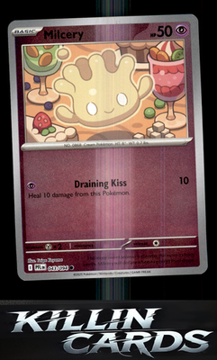 Reverse Holofoil Milcery 043/094 Pokemon Common ME02: Phantasmal Flames Card NM