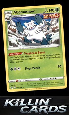 Abomasnow 010/198 Pokemon Rare SWSH06: Chilling Reign Card NM