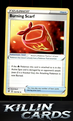 Burning Scarf 155/192 Pokemon Uncommon SWSH02: Rebel Clash Card NM