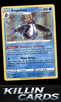 Empoleon 037/172 Pokemon Holo Rare SWSH09: Brilliant Stars Card NM
