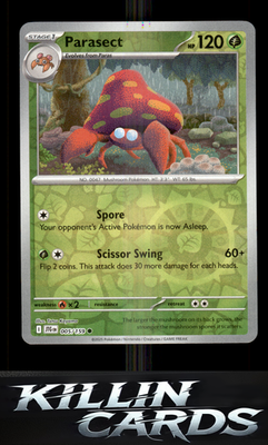 Reverse Holofoil Parasect 005/159 Pokemon Common SV09: Journey Together Card NM