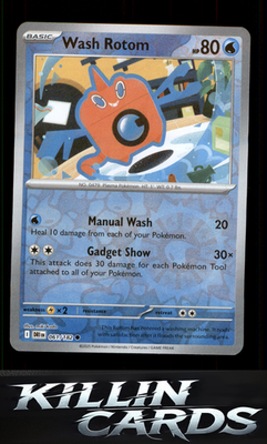 Reverse Holofoil Wash Rotom 061/182 Pokemon Common SV10: Destined Rivals Card NM