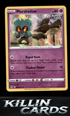 Marshadow 080/203 Pokemon Holo Rare SWSH07: Evolving Skies Card NM