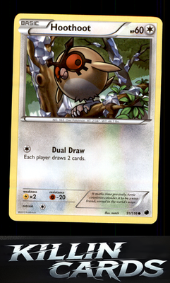 Hoothoot 91/116 Pokemon Common Plasma Freeze Card NM