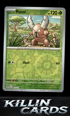 Reverse Holofoil Pinsir 003/131 Pokemon Common SV: Prismatic Evolutions Card NM