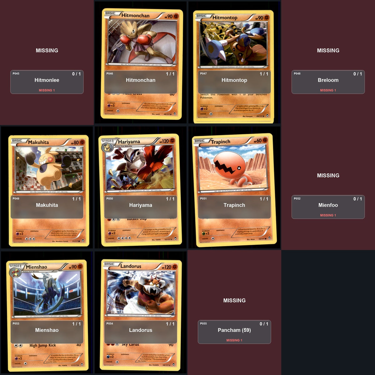 Pokemon TCG XY - Furious Fists C/UC/R Standard Set 61 Cards