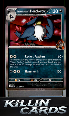 Team Rocket's Honchkrow 127/217 Pokemon Rare ME: Ascended Heroes Card NM
