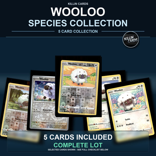 Pokemon TCG Wooloo Species Collection 5 Different Cards
