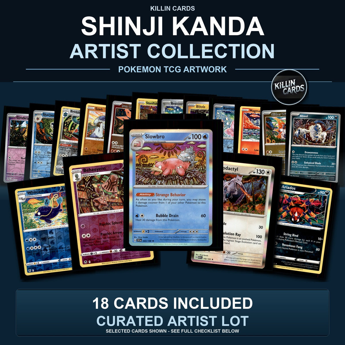 Pokemon TCG Shinji Kanda Artist Collection 18 Cards Lot