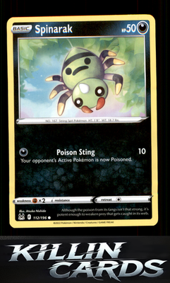 Spinarak 112/196 Pokemon Common SWSH11: Lost Origin Card NM