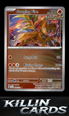 Reverse Holofoil Gouging Fire 038/191 Pokemon Rare SV08: Surging Sparks Card NM