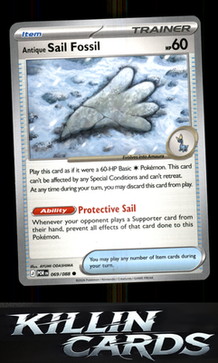 Antique Sail Fossil 069/088 Pokemon Common ME03: Perfect Order Card NM