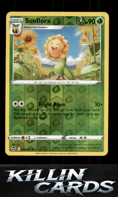 Reverse Holofoil Sunflora 006/195 Pokemon Uncommon SWSH12: Silver Tempest Card N