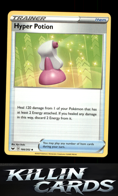 Hyper Potion 166/202 Pokemon Uncommon SWSH01: Sword & Shield Base Set Card NM