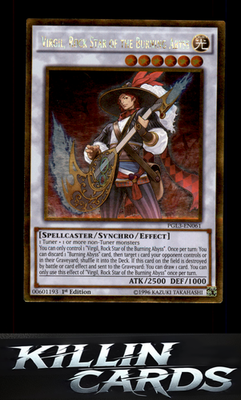 1st Edition Virgil, Rock Star of the Burning Abyss PGL3-EN061 YuGiOh Gold Rare P
