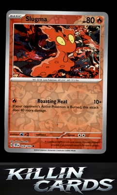 Reverse Holofoil Slugma 028/162 Pokemon Common SV05: Temporal Forces Card NM