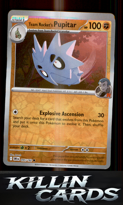 Reverse Holofoil Team Rocket's Pupitar 095/182 Pokemon Common SV10: Destined Riv