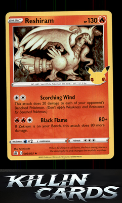 Reshiram 002/025 Pokemon Holo Rare Celebrations Card LP