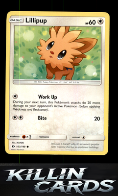 Lillipup 103/149 Pokemon Common SM Base Set Card NM
