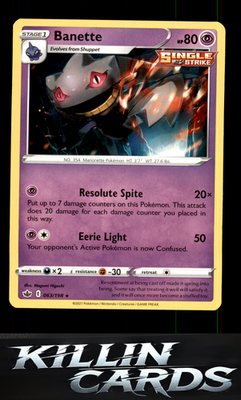 Banette 063/198 Pokemon Rare SWSH06: Chilling Reign Card NM
