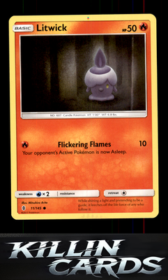 Litwick 11/145 Pokemon Common SM - Guardians Rising Card NM