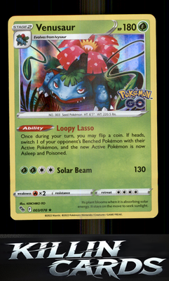 Venusaur 003/078 Pokemon Holo Rare Pokemon GO Card NM