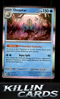 Omastar 139/165 Pokemon Rare SV: Scarlet & Violet 151 Card NM