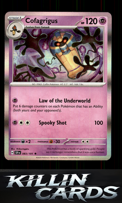 Cofagrigus 083/191 Pokemon Rare SV08: Surging Sparks Card NM