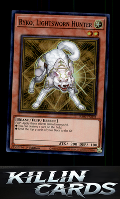 1st Edition Ryko, Lightsworn Hunter (Platinum Secret Rare) RA02-EN003 YuGiOh Pla