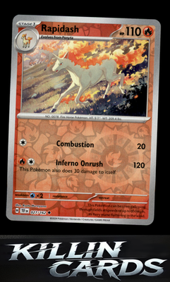 Reverse Holofoil Rapidash 027/162 Pokemon Uncommon SV05: Temporal Forces Card NM