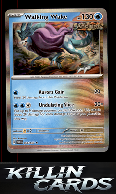 Reverse Holofoil Walking Wake 063/167 Pokemon Rare SV06: Twilight Masquerade Car
