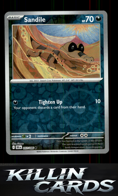 Reverse Holofoil Sandile 057/086 Pokemon Common SV: Black Bolt Card NM