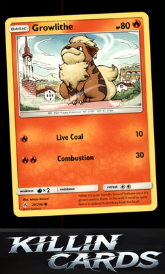 Growlithe 21/214 Pokemon Common SM - Unbroken Bonds Card LP