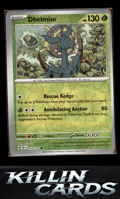 Reverse Holofoil Dhelmise 010/191 Pokemon Common SV08: Surging Sparks Card NM