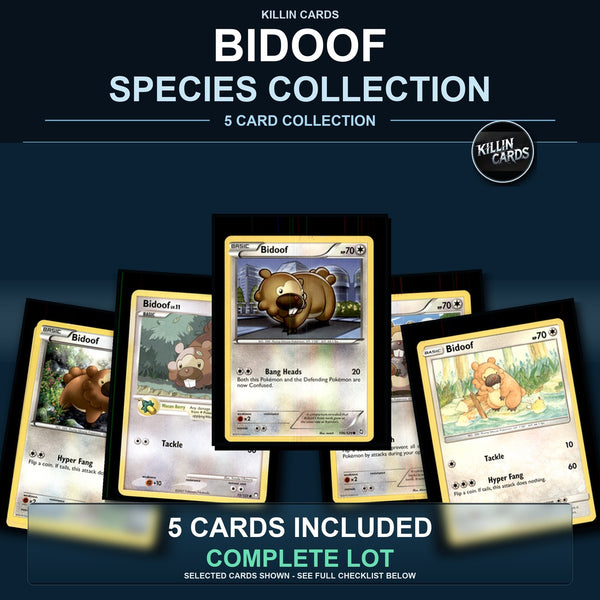 Pokemon TCG Bidoof Species Collection 5 Different Cards