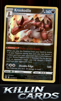 Krookodile 113/195 Pokemon Holo Rare SWSH12: Silver Tempest Card NM