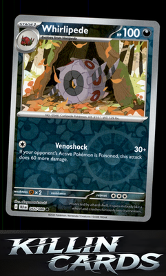 Reverse Holofoil Whirlipede 055/086 Pokemon Common SV: Black Bolt Card NM