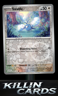 Reverse Holofoil Swablu 148/191 Pokemon Common SV08: Surging Sparks Card NM