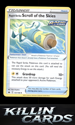Rapid Strike Scroll of the Skies 151/198 Pokemon Uncommon SWSH06: Chilling Reign