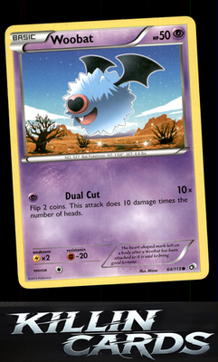 Woobat 64/113 Pokemon Common Legendary Treasures Card LP