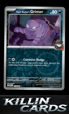 Reverse Holofoil Team Rocket's Grimer 123/182 Pokemon Common SV10: Destined Riva