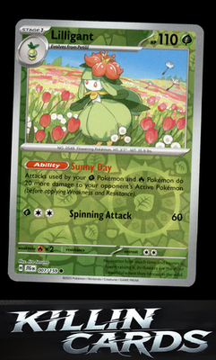 Reverse Holofoil Lilligant 007/159 Pokemon Common SV09: Journey Together Card NM