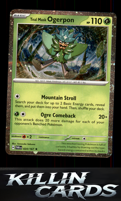 Teal Mask Ogerpon 024/167 Pokemon Rare SV06: Twilight Masquerade Card NM
