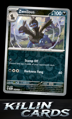 Reverse Holofoil Zweilous 118/191 Pokemon Common SV08: Surging Sparks Card NM