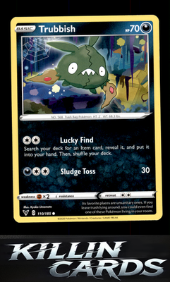 Trubbish 110/185 Pokemon Common SWSH04: Vivid Voltage Card LP