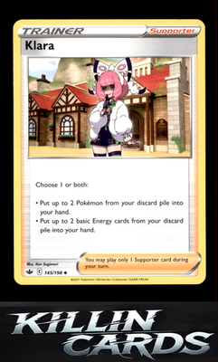 Klara 145/198 Pokemon Uncommon SWSH06: Chilling Reign Card NM