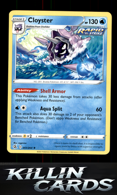 Cloyster 051/264 Pokemon Rare SWSH08: Fusion Strike Card NM